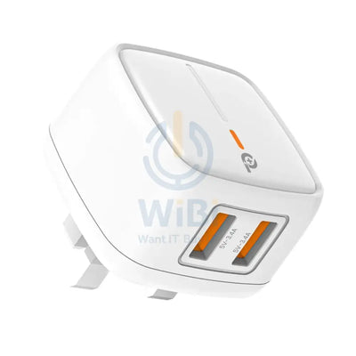 PowerO + British UK Wall Charger - 12W / USB-A / White Accessories > Power Adapters