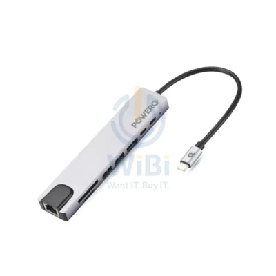 PowerO + Hyper 8-in-1 USB-C HUB - HDMI / USB-C / USB / RJ45 / Grey Accessories > USB Hub