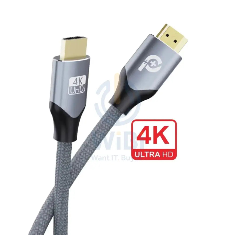 باورأو + مرئي 4K مضفر 4K كابل - إتش دي إم أي / 5 متر  رمادي اكسسوارات > كبلات & محولات > كبلات