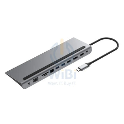 Powerology 11 In 1 Multi-Display USB-C Hub And Laptop Stand Accessories > USB Hub