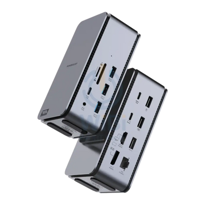 Powerology 15 In 1 Dual Dock Station - 100W / Gray Accessories > Smart Devices