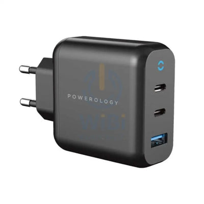 Powerology 3-Output PD GaN Quick Charger(EU) - USB-A / 65W / Black Accessories > Power Adapters