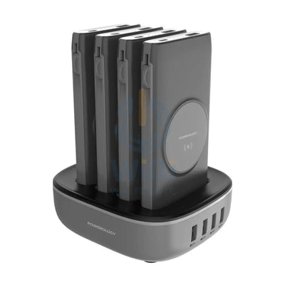 Powerology 4 in 1 Wireless Power Bank Station - Lightning / Type-C / USB - Black Accessories > Power Bank
