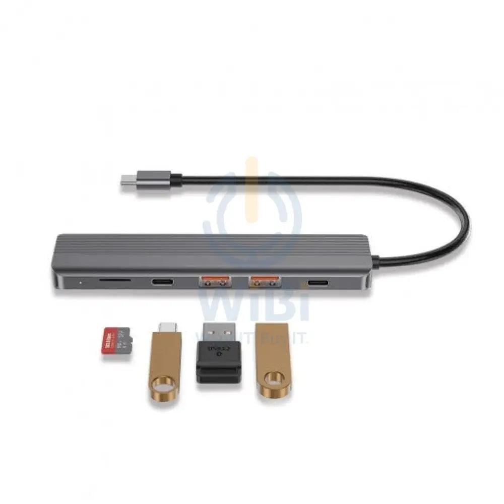 Powerology 6in1 Slim 4K HDMI USB-C Hub - Gray Accessories > Cables & Converters > Cables