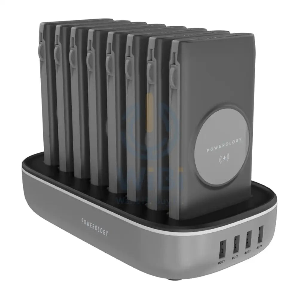 Powerology 8 in 1 Power Bank - 10000mAh / Lightning / Type-C / Black