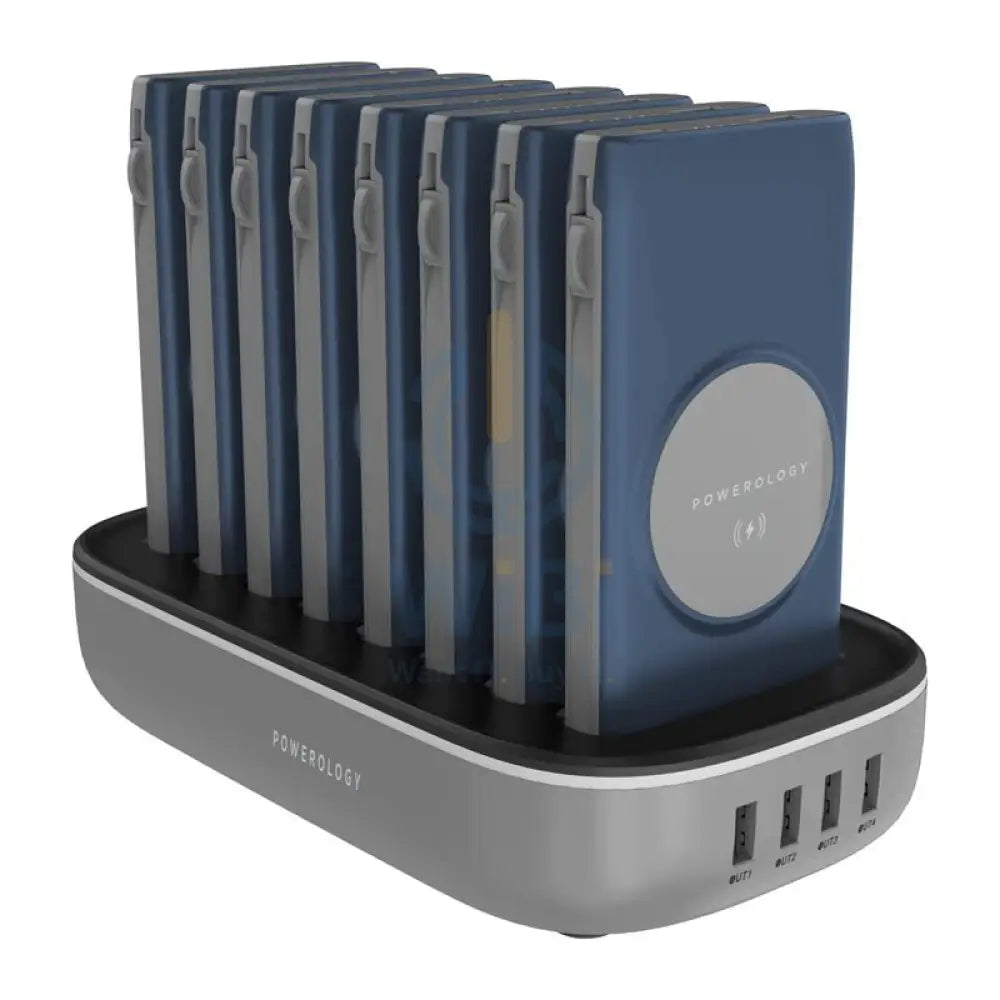 Powerology 8 in 1 Power Bank - 10000mAh / Lightning / Type-C / Blue
