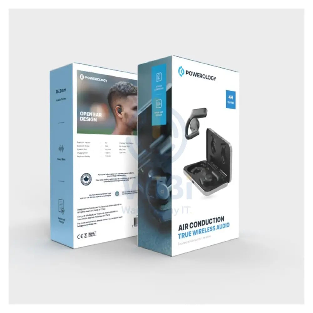 Powerology Air Conduction True Wireless earphone - on-ear / Type-C / Black Accessories > Audio > Headphones