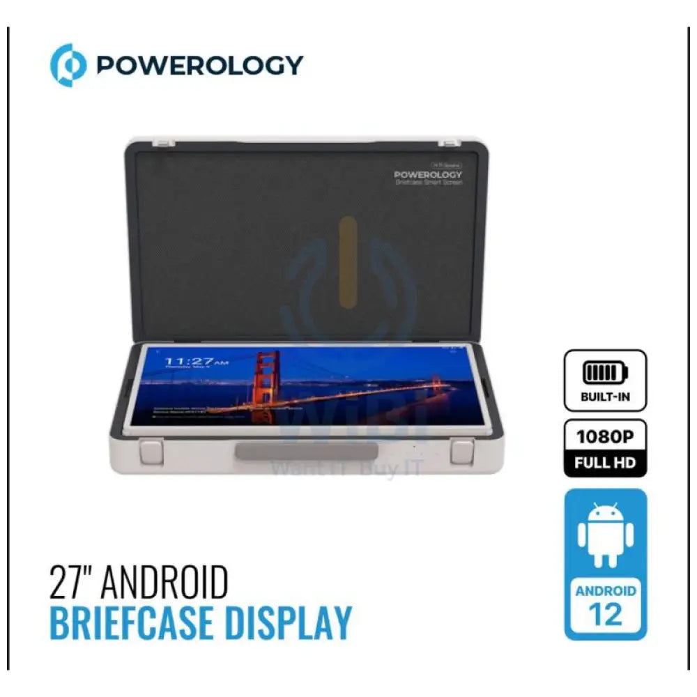 Powerology Android Briefcase Display - 27’’ LCD / 8GB / 128GB / White Monitors & Projectors > Monitors