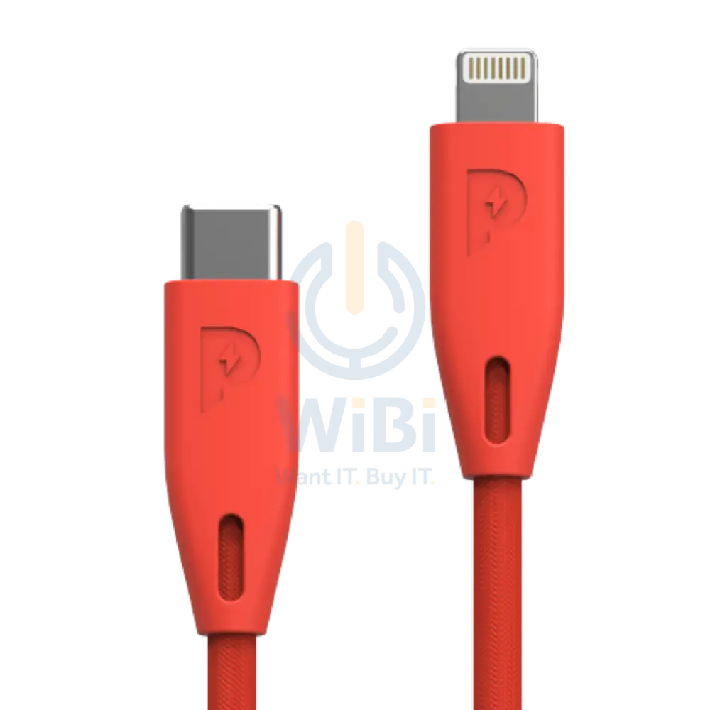 Powerology Braided USB-C to Lightning Cable - 1.2m / Red Accessories > Cables & Converters > Cables