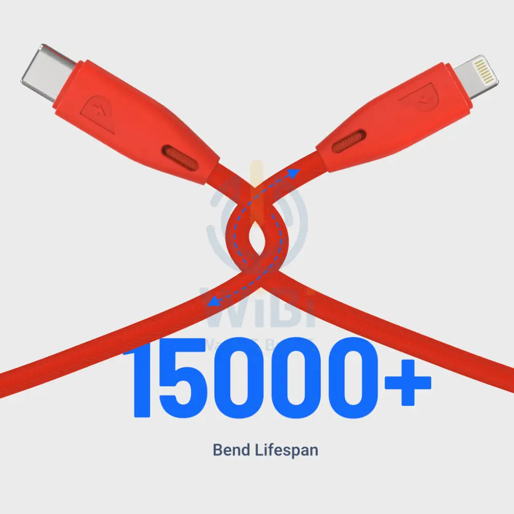 Powerology Braided USB-C to Lightning Cable - 1.2m / Red Accessories > Cables & Converters > Cables