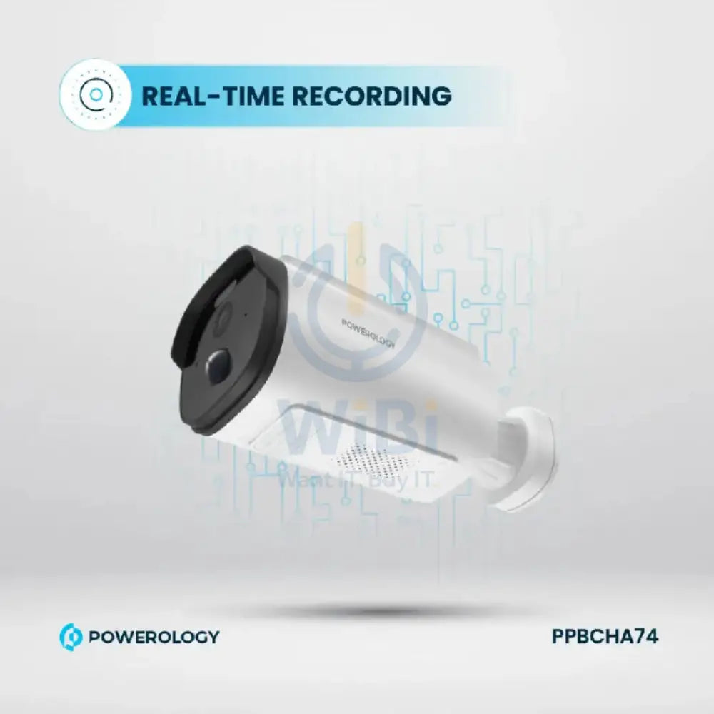 Powerology Built-in Solar Outdoor Camera - White Cameras > Security Cameras