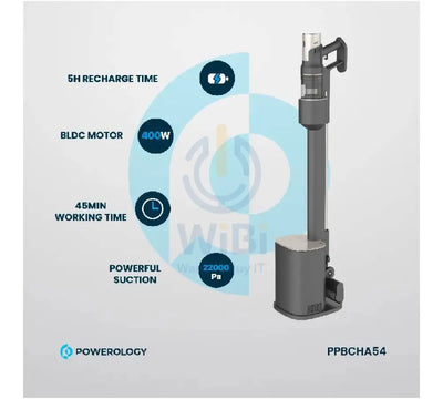 Powerology Cordless Vacuum Auto-Disposal Charging - Black Accessories > Smart Devices
