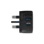 Powerology Dual Port Fast Charger - 30W / USB-C / USB-A / Black