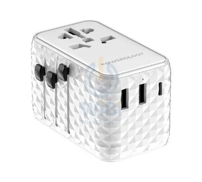 Powerology GaN Universal Charger Retractable Type-C Cable - 20W / White Accessories > Power Adapters