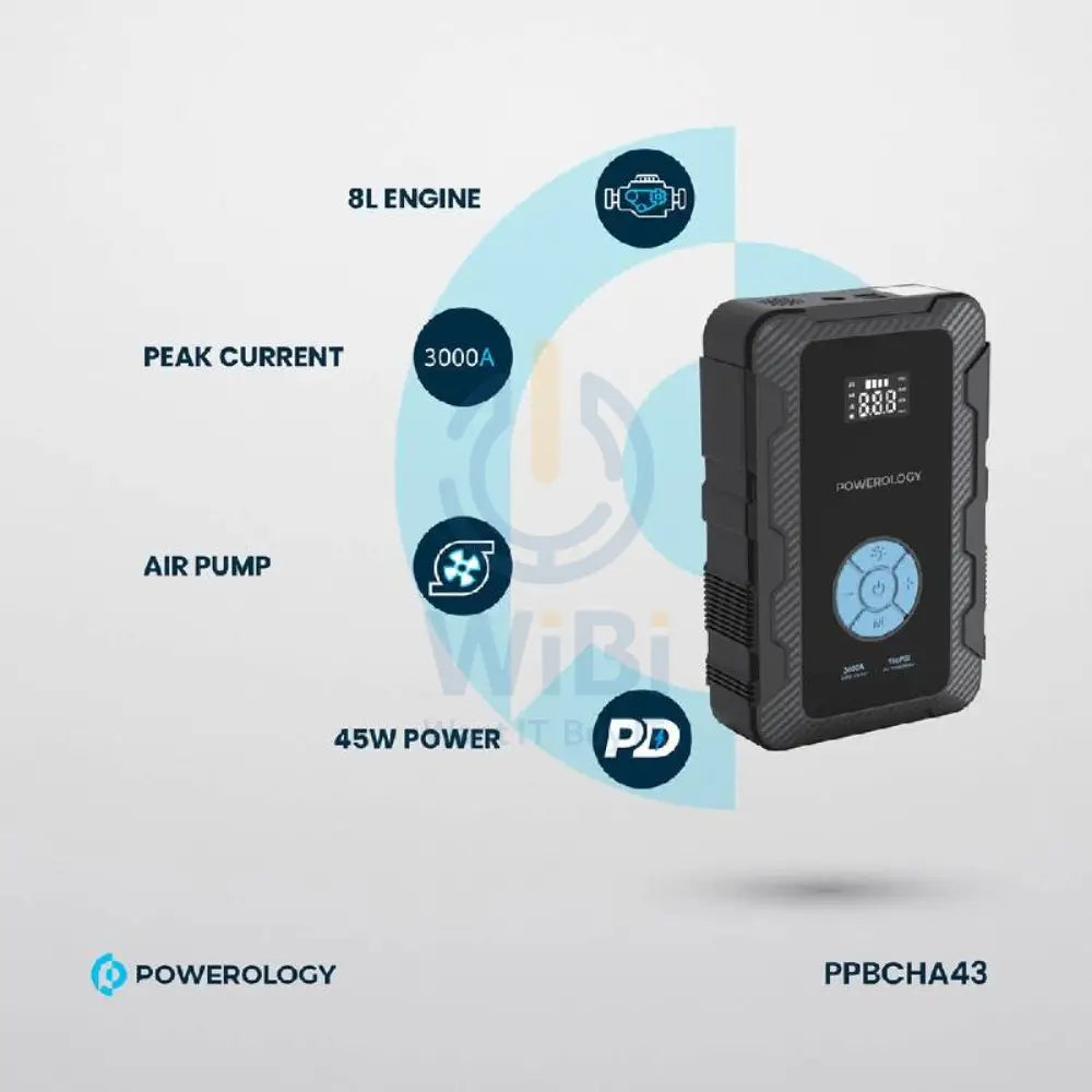Powerology Jumpstart with Air Pump - 20000mAh / 45W / Grey Accessories > Smart Devices