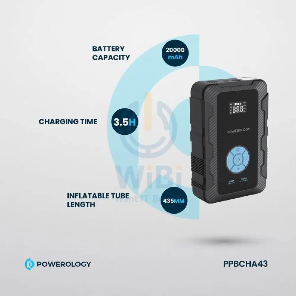 Powerology Jumpstart with Air Pump - 20000mAh / 45W / Grey Accessories > Smart Devices