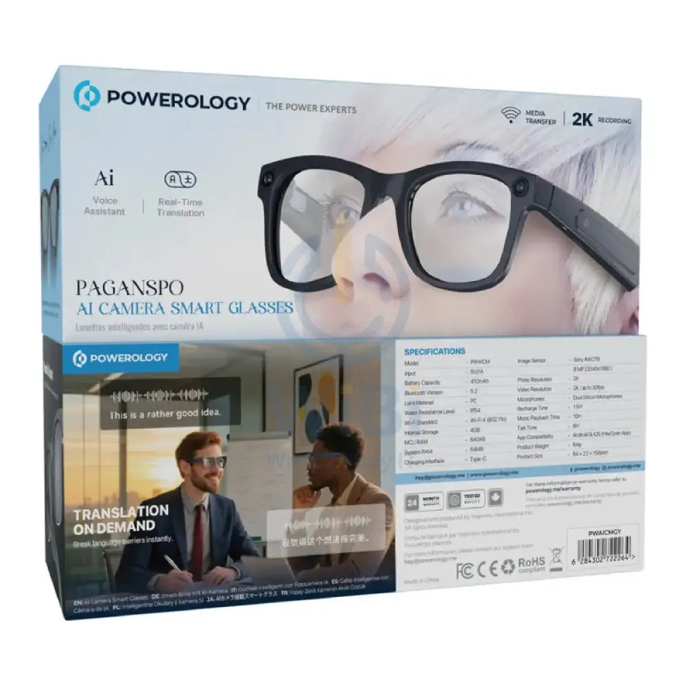 باورولوجي AI كاميرا ذكي - بلوتوث  410mAh / رمادي اكسسوارات  ذكي