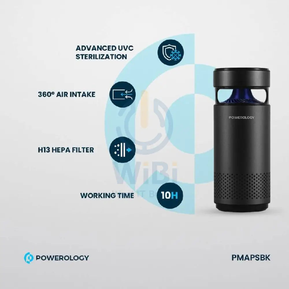 Powerology Portable Air Purifier - 2200mAh / Type-C / Black Accessories > Smart Devices