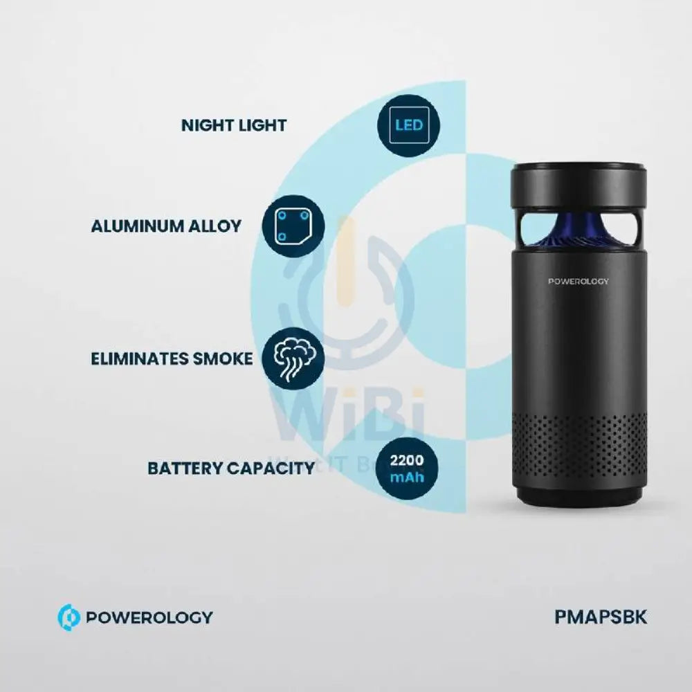 Powerology Portable Air Purifier - 2200mAh / Type-C / Black Accessories > Smart Devices