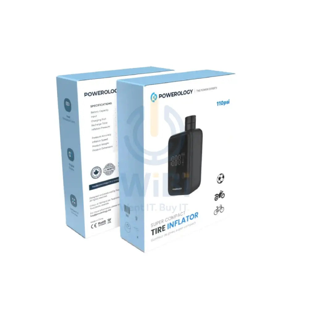 Powerology Super Compact Tire Inflator - 1000mAh / USB-C / Black Accessories > Smart Devices