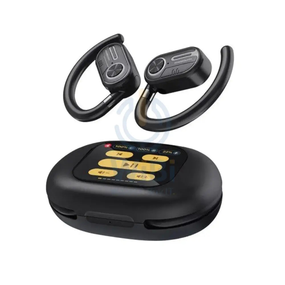 Powerology TWS Stereo Earbuds with Digital Display - 40mAh / Bluetooth V5.3 - Black Accessories > Audio > Headphones