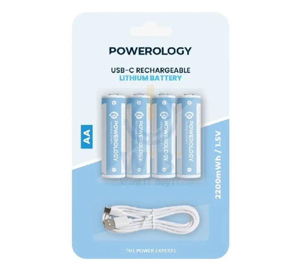 Powerology Type-C Rechargeable AA Battery - 1460mAh / Pack Of 4 Accessories > Other Peripherals