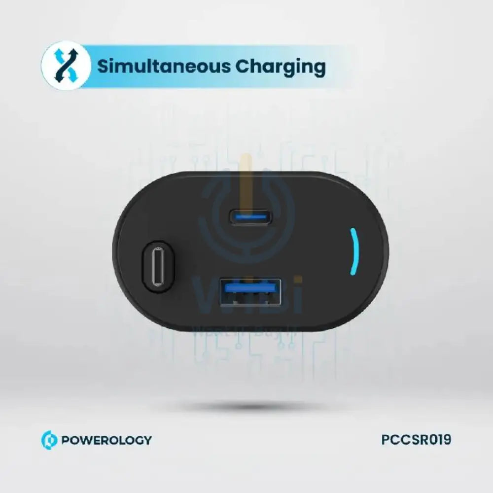 Powerology Type-C Retractable Car Charger - 103W / Black Accessories > Mobiles & Tablets > Mobiles > Car Chargers