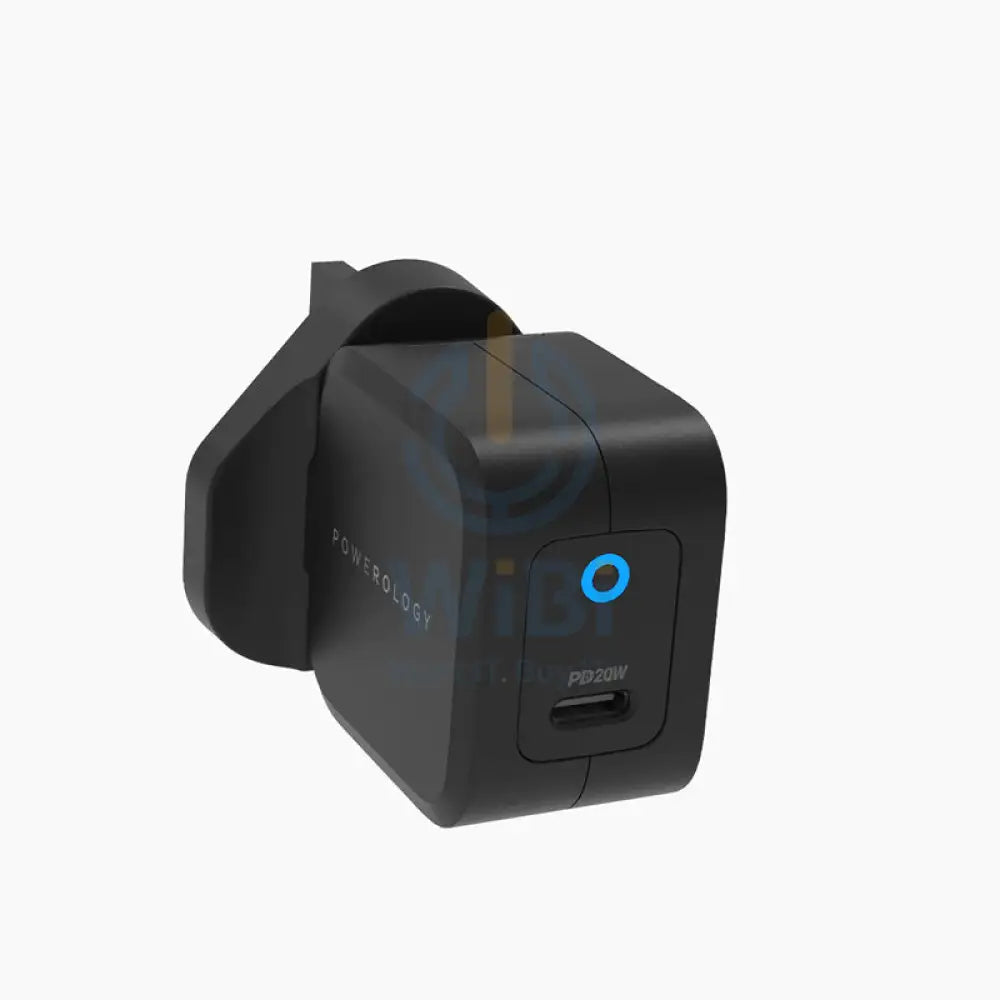 Powerology Ultra-Compact 20W PD GaN Charger - USB-C / 20W / Black
