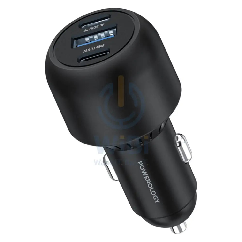 Powerology Ultra-Quick Car Charger 130W With 0.9m/3ft Type-C To Type-C Cable Accessories > Power Adapters