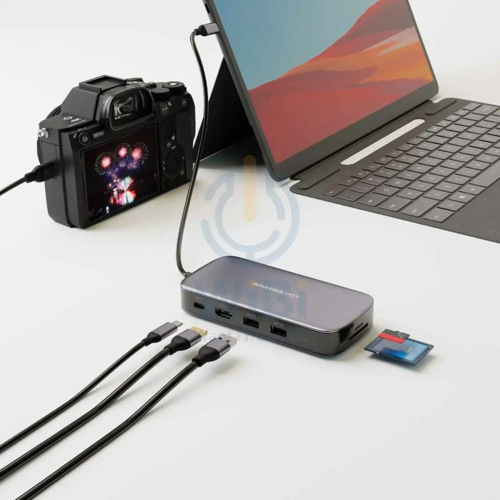 Powerology USB-C Hub - 256GB SSD Drive / 100W - Gray Accessories > Other Laptop Accessories