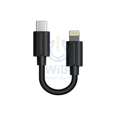 Powerology USB-C to Lightning Connector Cable 0.25m – Black Accessories > Cables & Converters > Cables