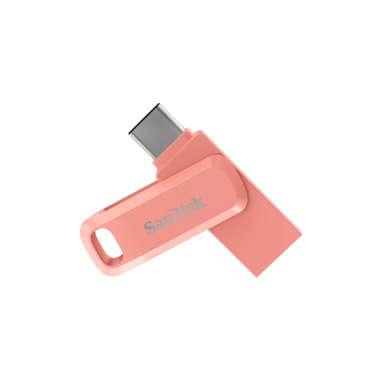 SanDisk Ultra Dual Drive Go Flash Drive - 128GB / Up to 150 MB/s / USB 3.2 Gen 1 / Type-C / Peach