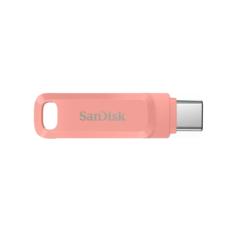 SanDisk Ultra Dual Drive Go Flash Drive - 128GB / Up to 150 MB/s / USB 3.2 Gen 1 / Type-C / Peach