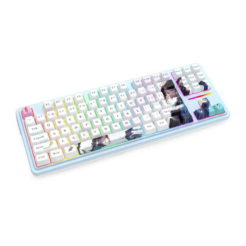 Redragon Antonium Pro Blue TKL Noise Dampened Mechanical Keyboard - Anime Blue