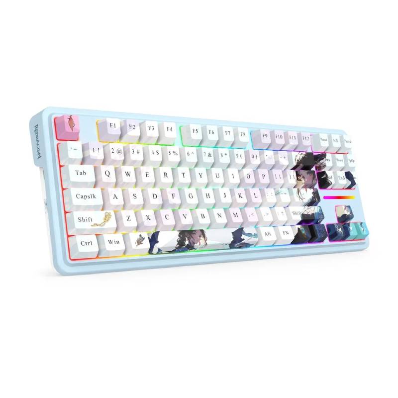 Redragon Antonium Pro Blue TKL Noise Dampened Mechanical Keyboard - Anime Blue