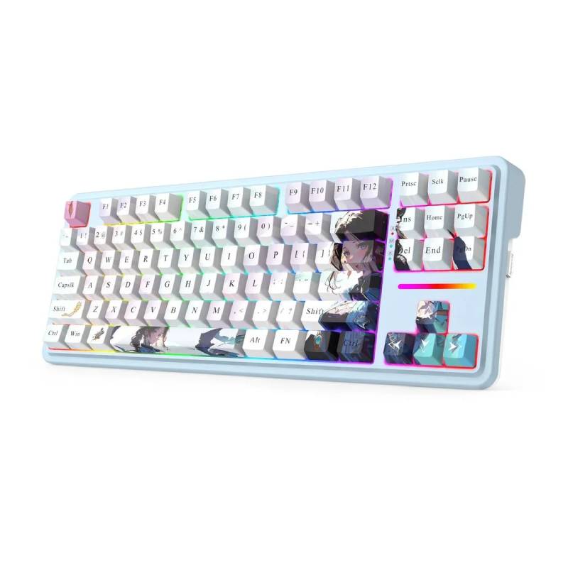 Redragon Antonium Pro Blue TKL Noise Dampened Mechanical Keyboard - Anime Blue