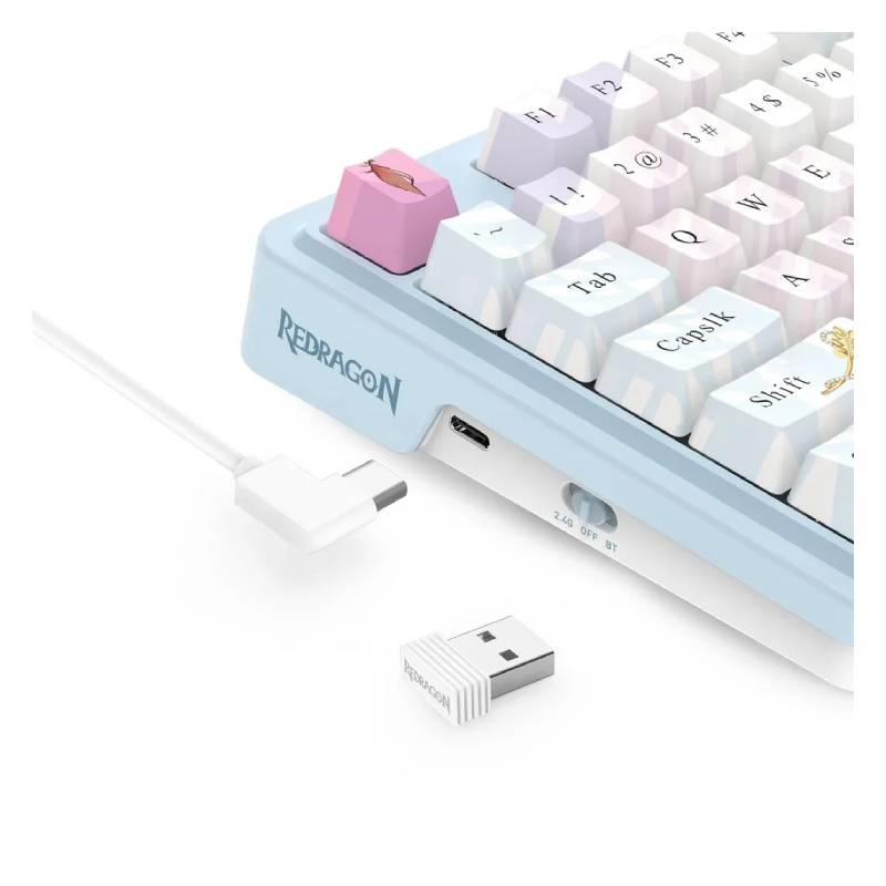 Redragon Antonium Pro Blue TKL Noise Dampened Mechanical Keyboard - Anime Blue