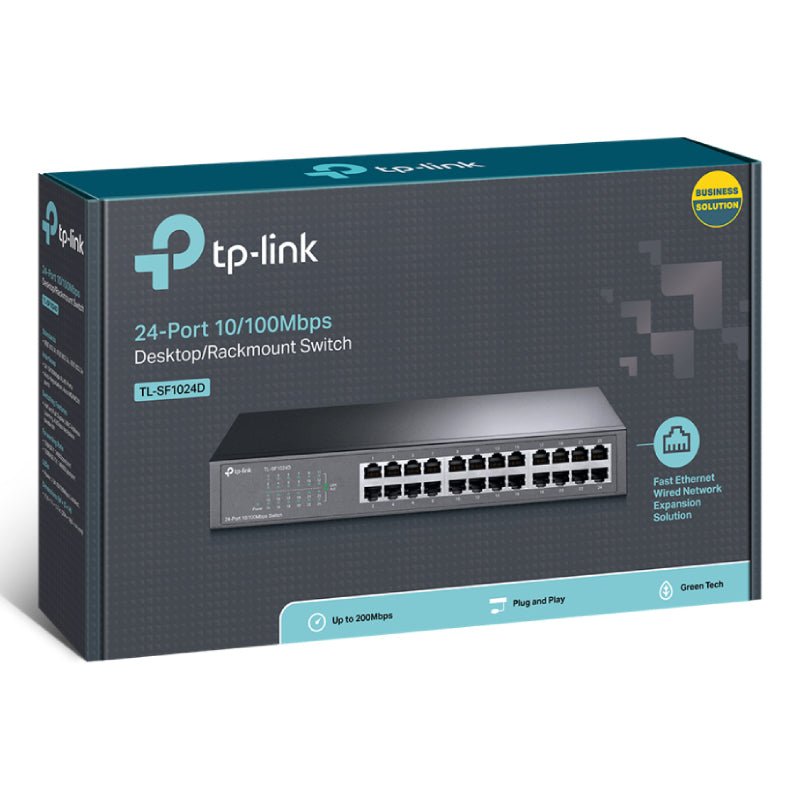 TP-Link (TL-SF1024D) 24-port 10/100Mbps Desktop/Rackmount Switch - 4.8Gbps / LAN