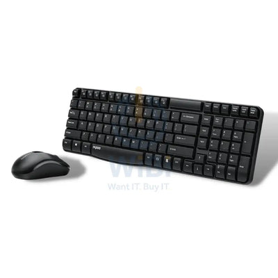 Rapoo X1800S Wireless Keyboard & Mouse Combo - 2.4 GHz / 10m / 1000 DPI / USB / Arabic/English - Black Accessories >