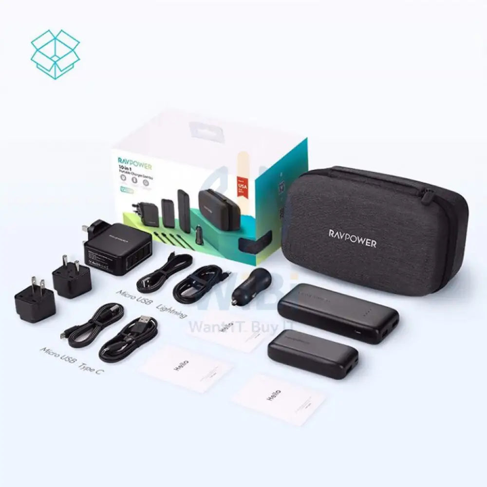 راف باور 10 في 1 المحمولة شاحن كومبو RP-PB182 - أسود اكسسوارات > طاقة محولات