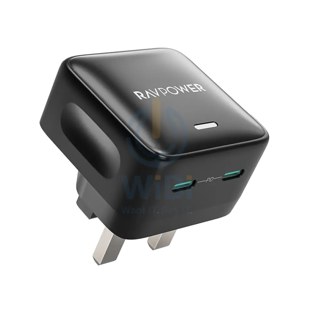 RavPower 2-Port USB-C PD 35W Wall Charger - Black Accessories > Power Adapters