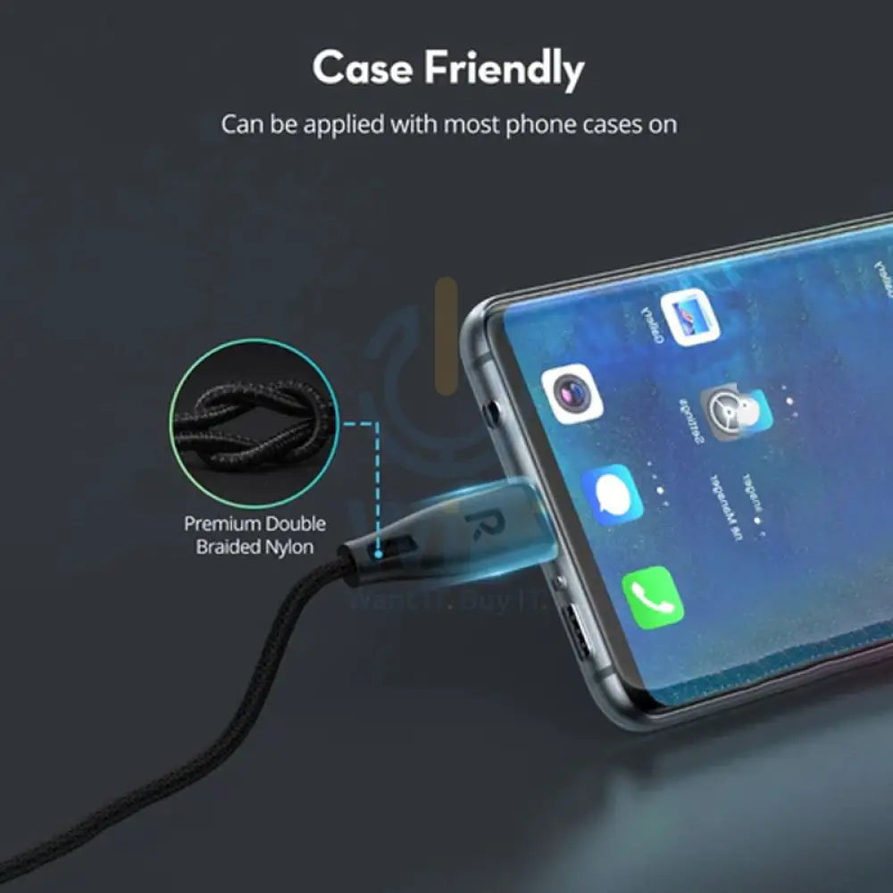 RAVPower معدن نايلون مادة نايلون  كابل  1.2 م / 60 وات / 480 ميجابت في الثانية / يو اس بي- أسود اكسسوارات  كبلات  محولات