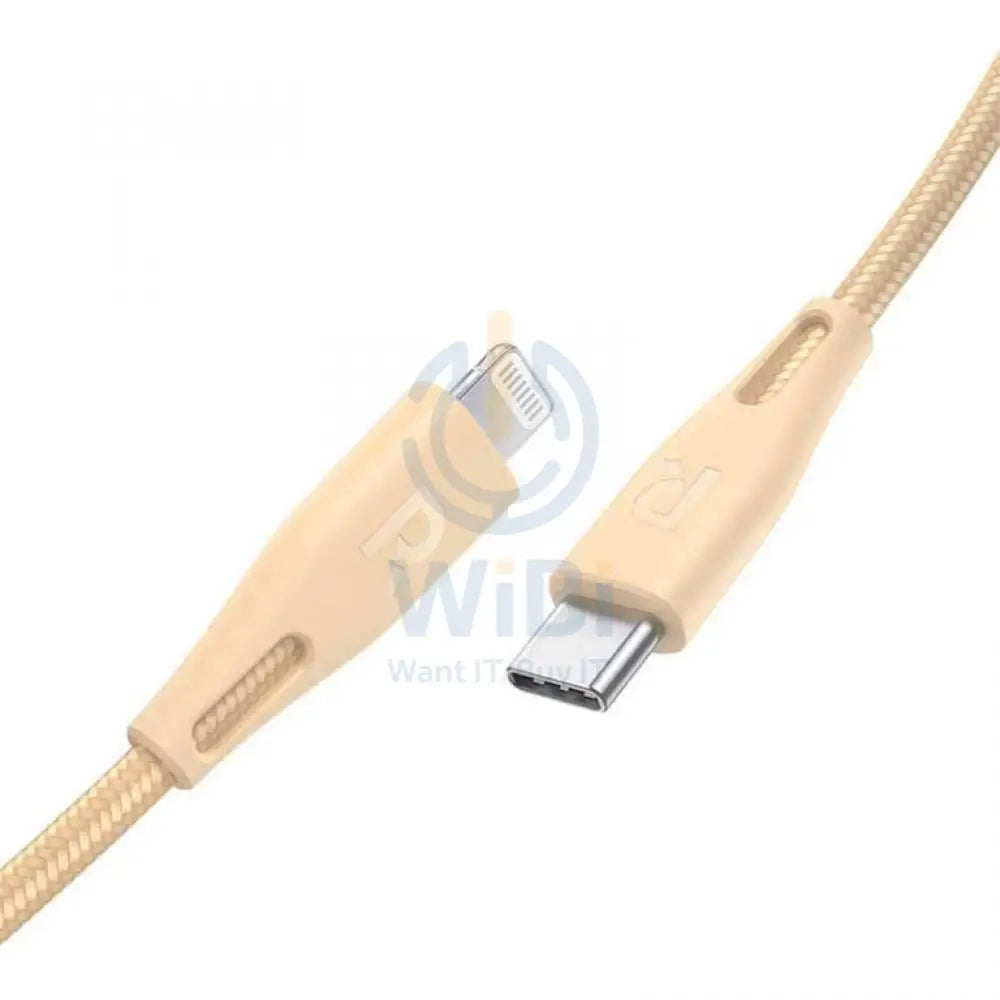 RAVPower Nylon Braided Type-C to Lightning Charging Cable - 2m / 6.6ft / Gold Accessories > Cables & Converters > Cables