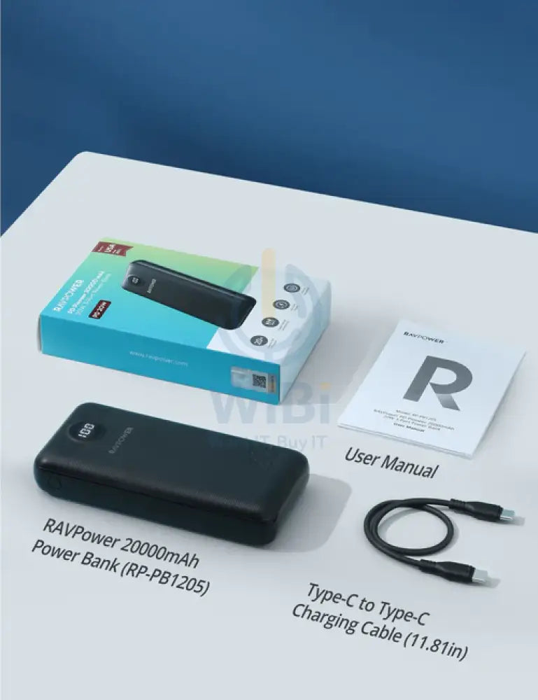 RAVPower PD Pioneer 20000mAh 20W 3-Port Power Bank Accessories > Power Adapters