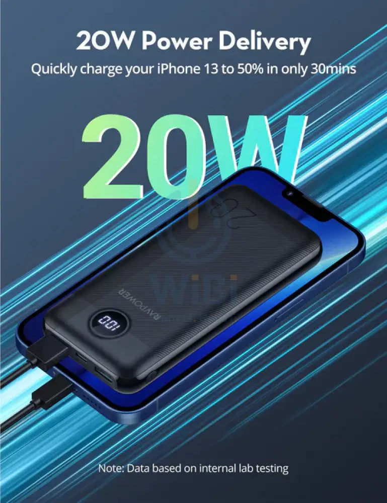 RAVPower PD Pioneer 20000mAh 20W 3-Port Power Bank Accessories > Power Adapters