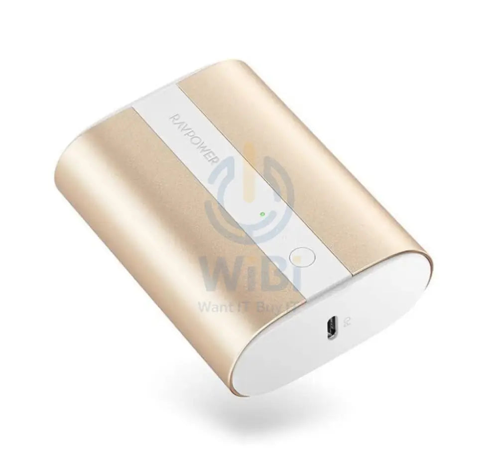 RAVPower PD + QC 2-Port Power Bank - 10,000mAh / 18W / Metallic Gold Accessories > Power Adapters