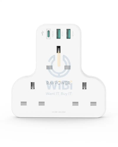 RAVPower Pioneer 20W 3 port charger with 3 AC plug - White Accessories > Power > Power Protection > Surge Protector >