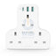 RAVPower Pioneer 20W 3 port charger with 3 AC plug - White Accessories > Power > Power Protection > Surge Protector >