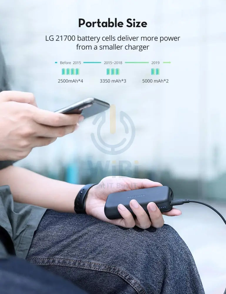 RAVPower RP-PB186 10000mAh PD Pioneer Portable Charger - 20W / 2-Port / Black Accessories > Power Bank