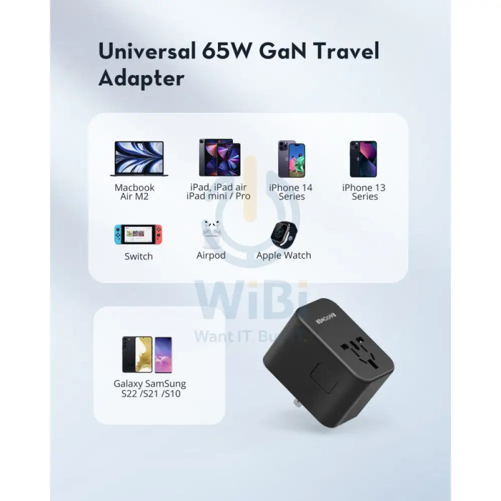 RAVPower RP-PC1034 PD PIONEER 65W 3-Port Travel Charger Accessories > Power Adapters